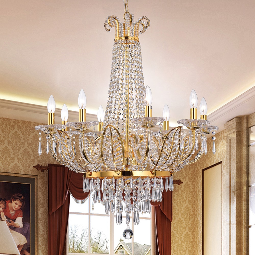 Stavith Crystal and Metal 8-light Chandelier