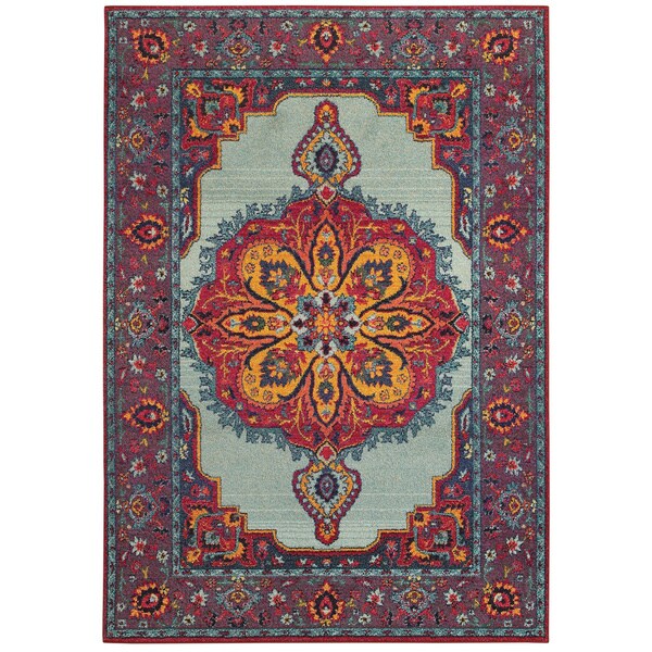 The Curated Nomad Portia Boho Chic Medallion Area Rug 7 10 X 11
