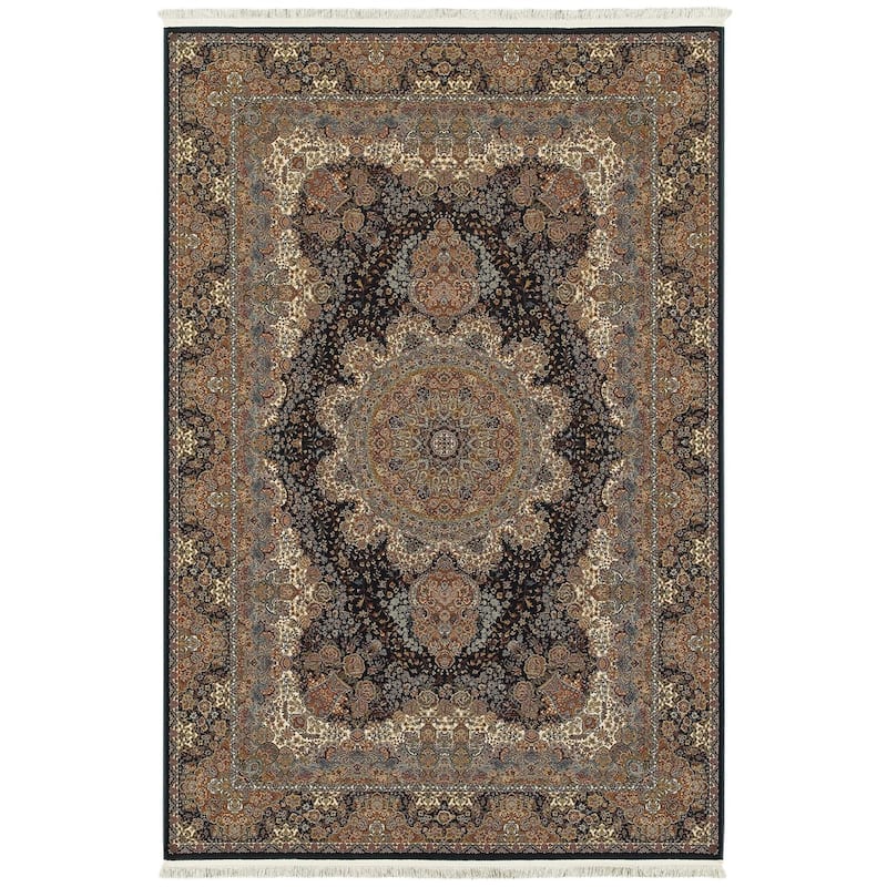 Style Haven Manchester Byzantine Medallion Fringe Area Rug