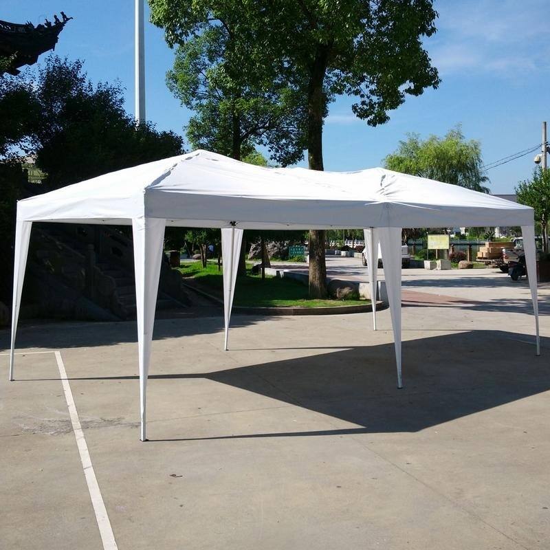 10 Ft x 20 Ft Outdoor Pop Up Canopy Camping Waterproof Folding Tent - White
