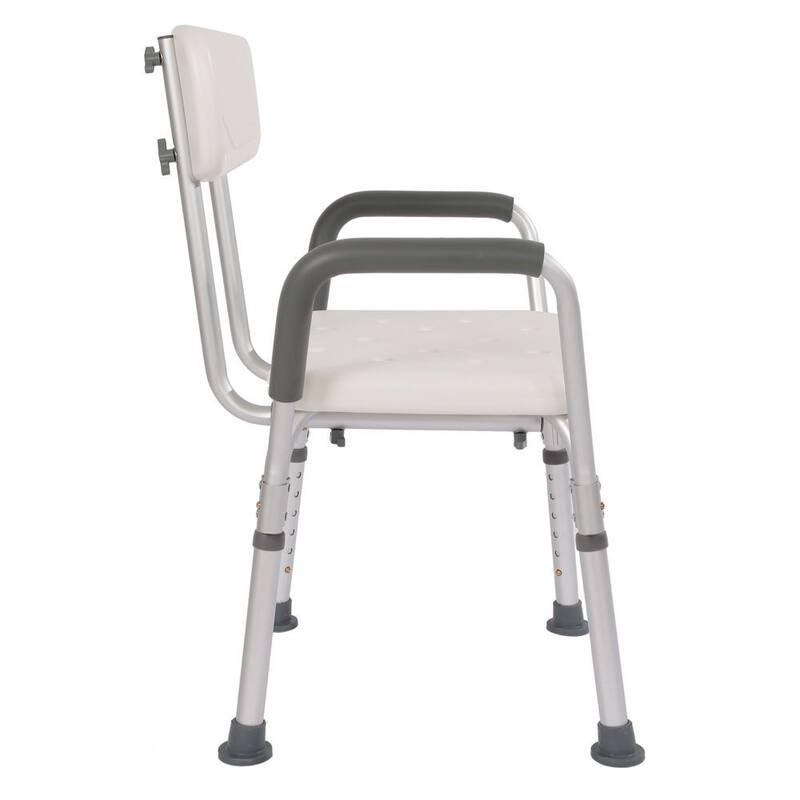 Ergonomic White Bath Seat with Back and Arms