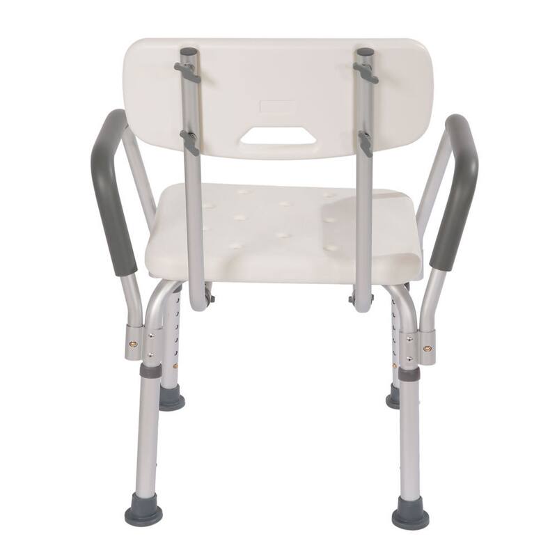 Ergonomic White Bath Seat with Back and Arms