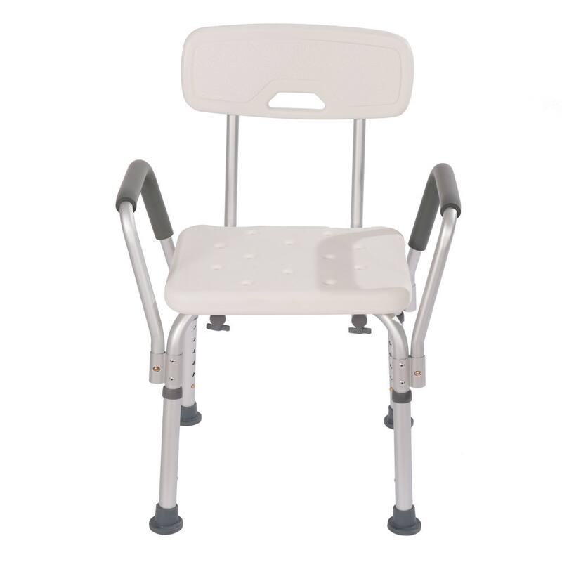 Ergonomic White Bath Seat with Back and Arms
