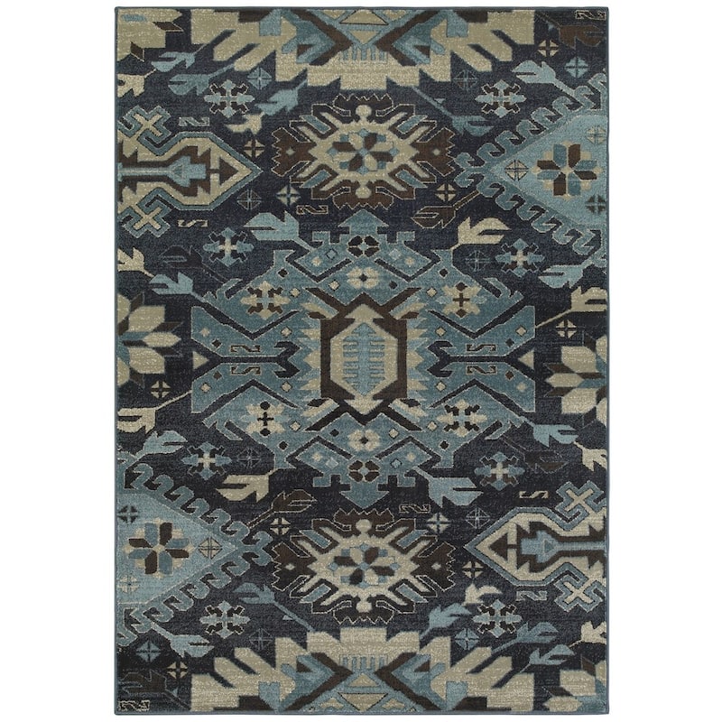 Vista Home Lilianna Tribal Blues Area Rug