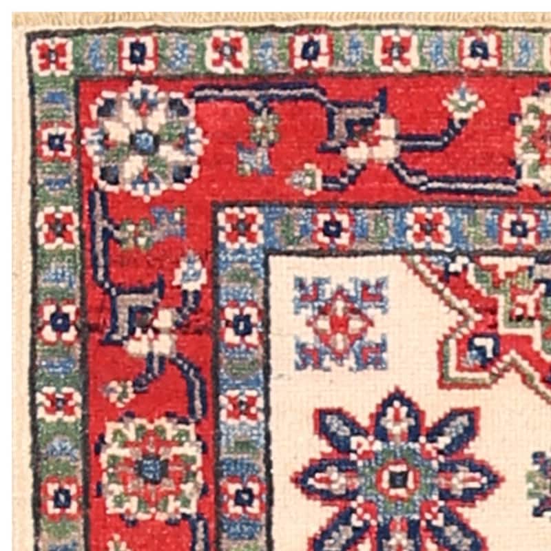 Handmade One-of-a-Kind Vegetable Dye Kazak Wool Rug (Afghanistan) - 2' x 3'