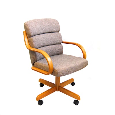 Caster Chair Company C138 Marcus Swivel Tilt Caster Arm Chair in Pewter Fabric