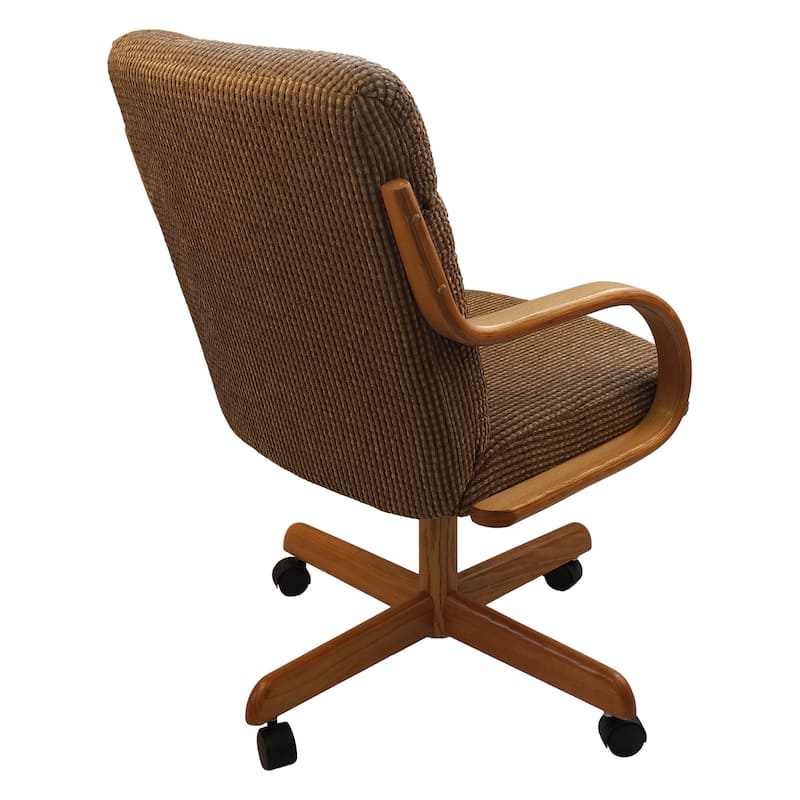 Caster Chair Company C118 Arlington Swivel Tilt Caster Arm Chair Caramel Tweed Fabric