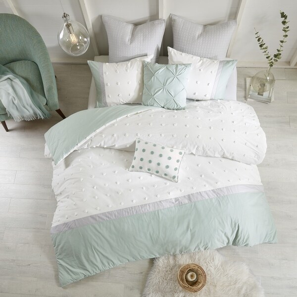 Urban Habitat Jojo Ivory 7 Piece Cotton Jacquard Duvet Cover Set