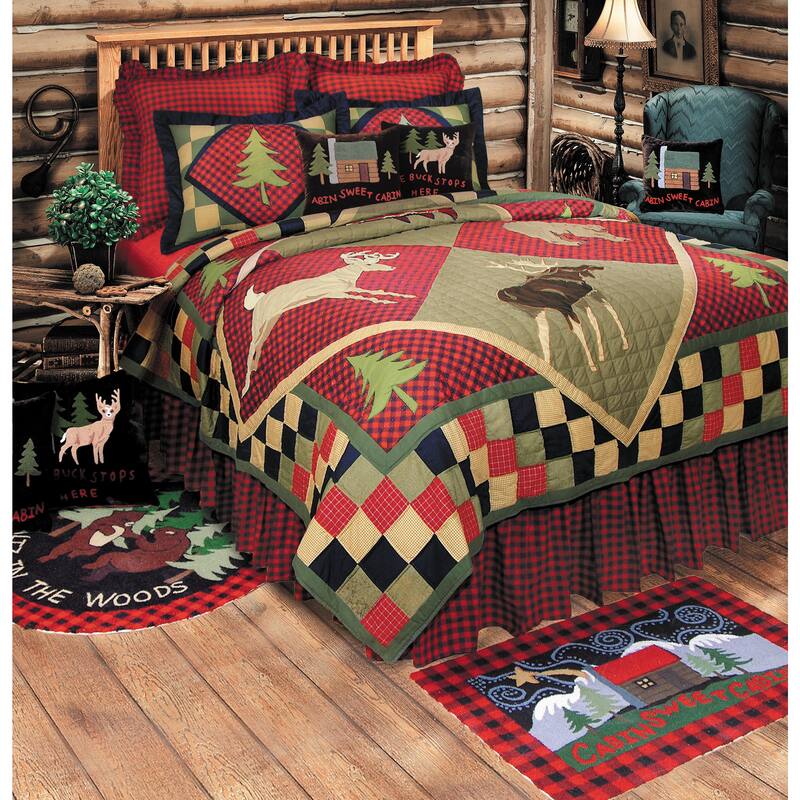 Buffalo Checks Red and Black Cotton Bedskirt