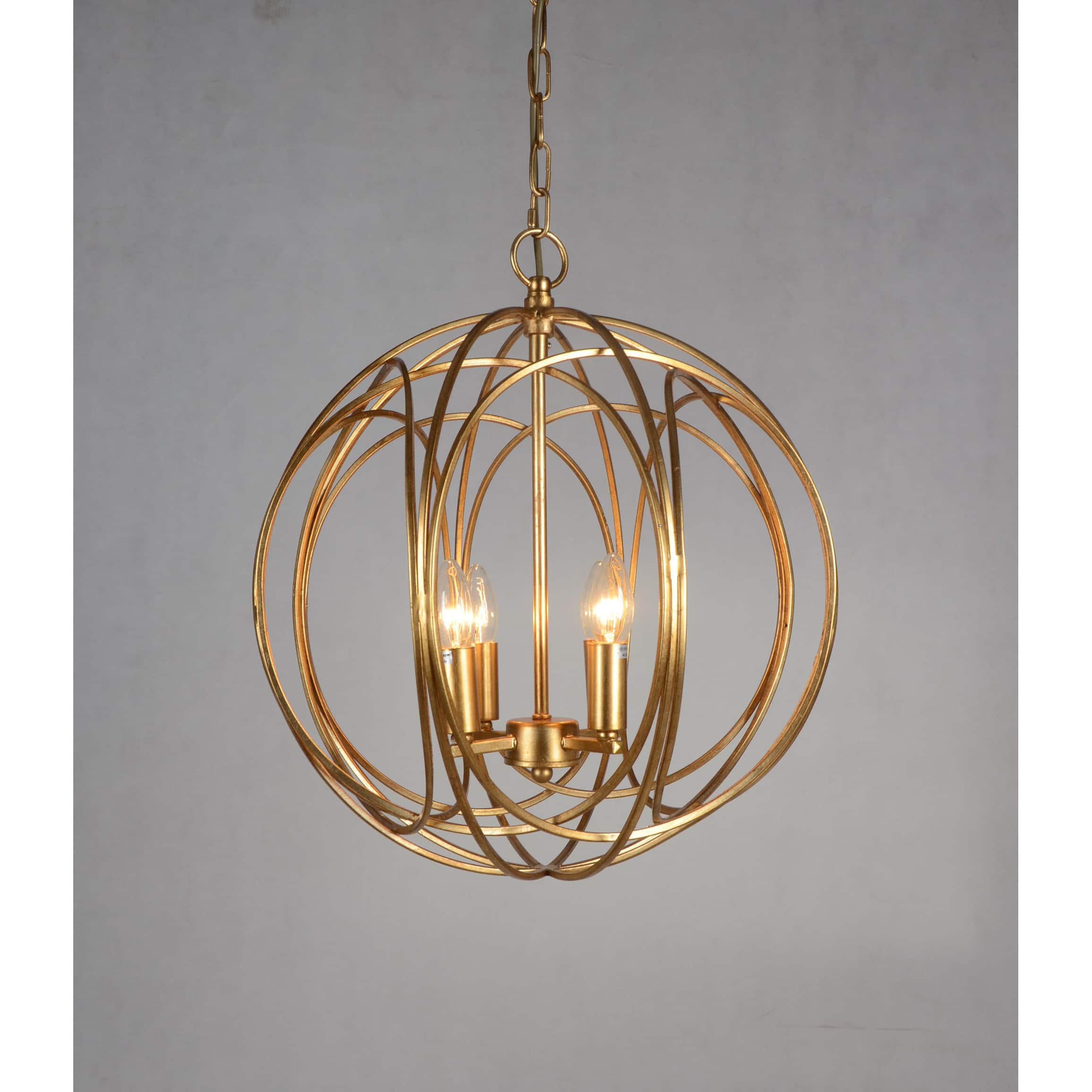 Y-Decor 4 Light Orb Chandelier in Gold finish (Gold) - Chandeliers For Bedrooms by Overstock.com