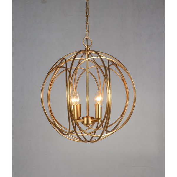 Shop Y-Decor 4 Light Orb Chandelier in Gold finish - Free Shipping