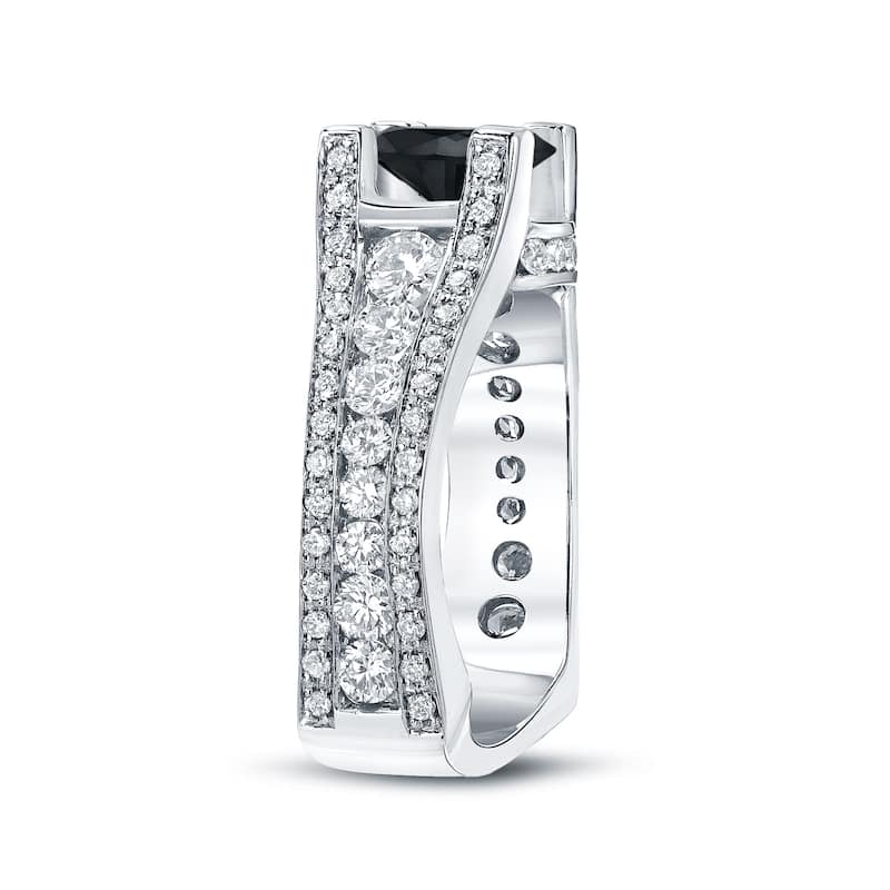 14k Gold Modern 3 1/4ct TDW Black Diamond Engagement Ring by Auriya