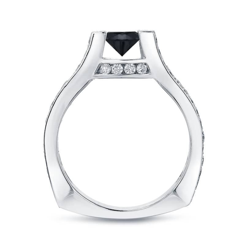 14k Gold Modern 3 1/4ct TDW Black Diamond Engagement Ring by Auriya