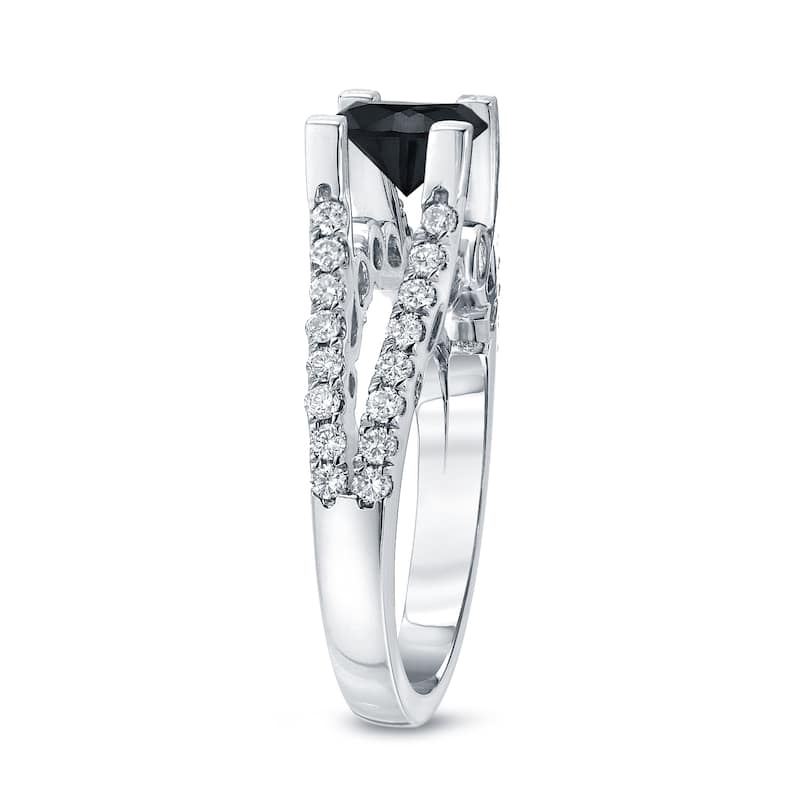 14k Gold Modern 1 1/2ct TDW Black Diamond Engagement Ring by Auriya