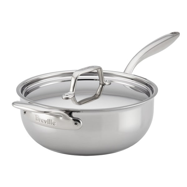 Breville Thermal Pro Clad Stainless Steel 4-quart Covered Saucier with Helper Handle. Opens flyout.