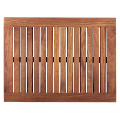 Framed Oiled Teak Wood Shower Mat (23.6 x 17.7)
