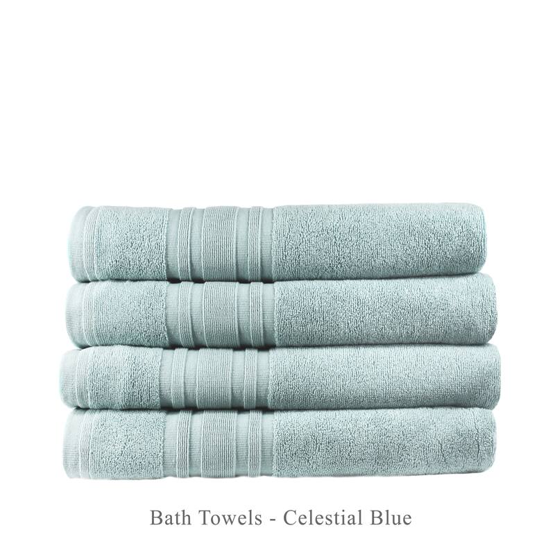 Luxury Hotel Cotton Turkish Towel Collection (Bath Towel Set) - Celestial Blue - set of 4