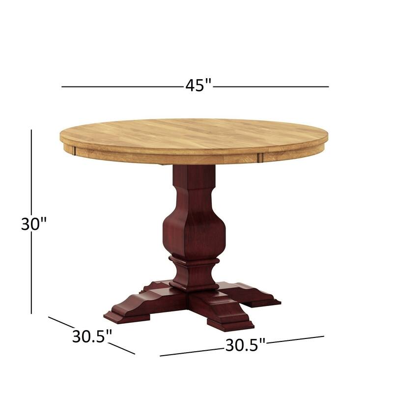 Eleanor Red Round Solid Wood Top 5-Piece Dining Set - X Back by iNSPIRE Q Classic
