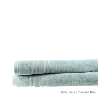 Royal Heritage 4 Piece 100/% Cotton Zero Twist Oversized Bath Sheet Set Glacier Grey