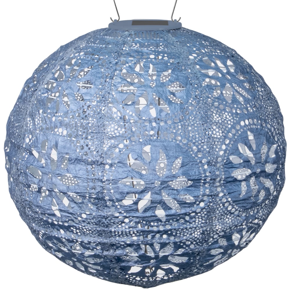 Soji Stella Boho Globe Solar Lantern 12 Blue