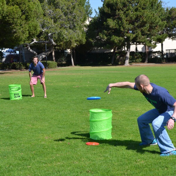 Frisbee Can Slam Game Outdoor Disc Flying Park Beach Backyard Portable Goal BLUE 