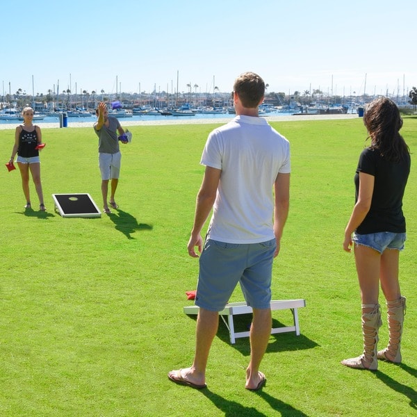 Gioco Corn Hole Regolamentare - Set Completo Con 8 Sacchetti, Struttura In Alluminio E Borsa Trasporto, Pronto All'uso