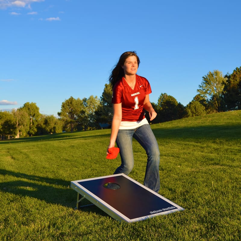 GoSports Superior Aluminum Frame Cornhole Bean Bag Toss Game Set