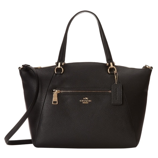 Shop Coach Prairie Leather Light Gold/Black Satchel Handbag - Overstock - 14822302