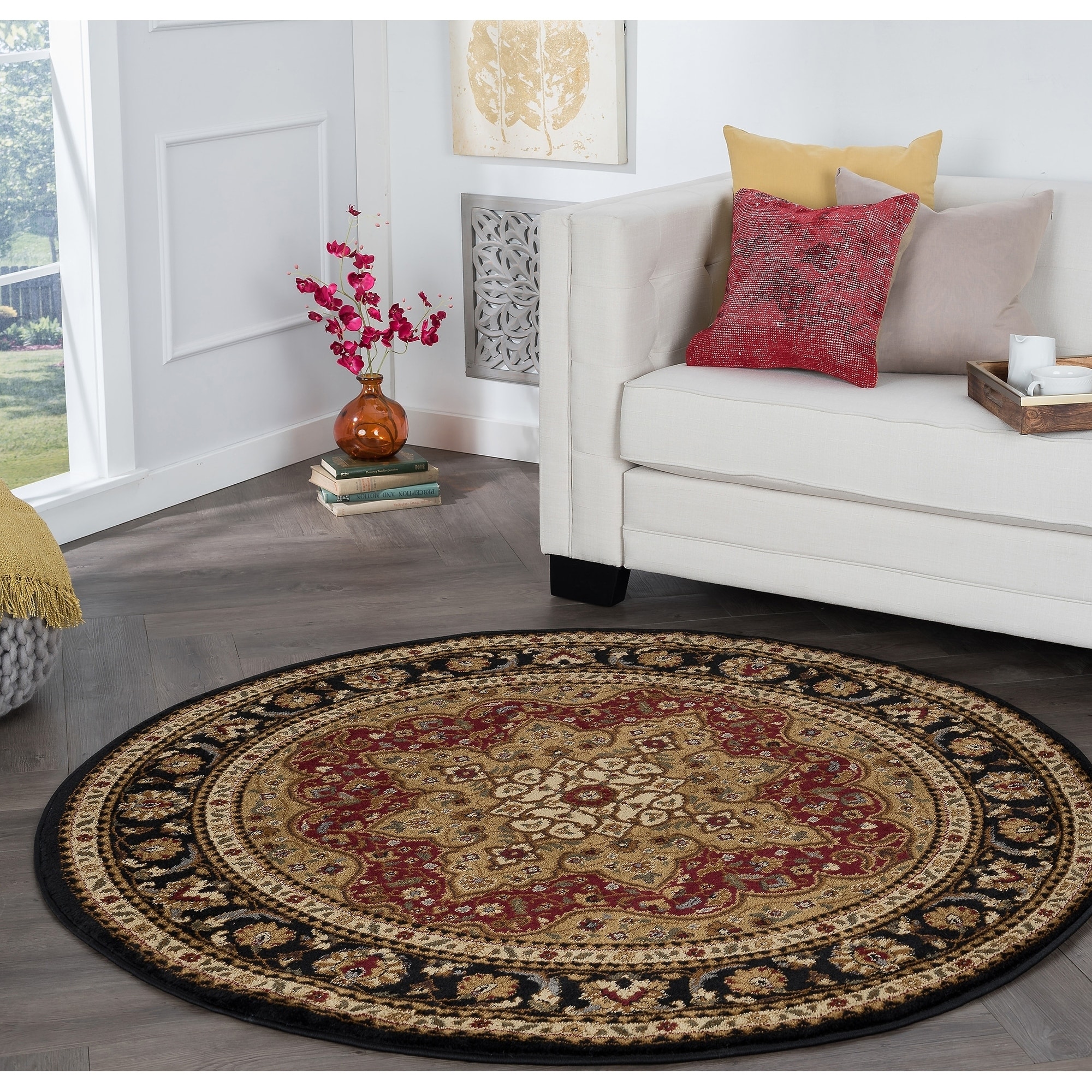 Alise Rugs Rhythm Traditional Oriental Round Area Rug For Online Alise Rugs Rhythm Traditional Oriental