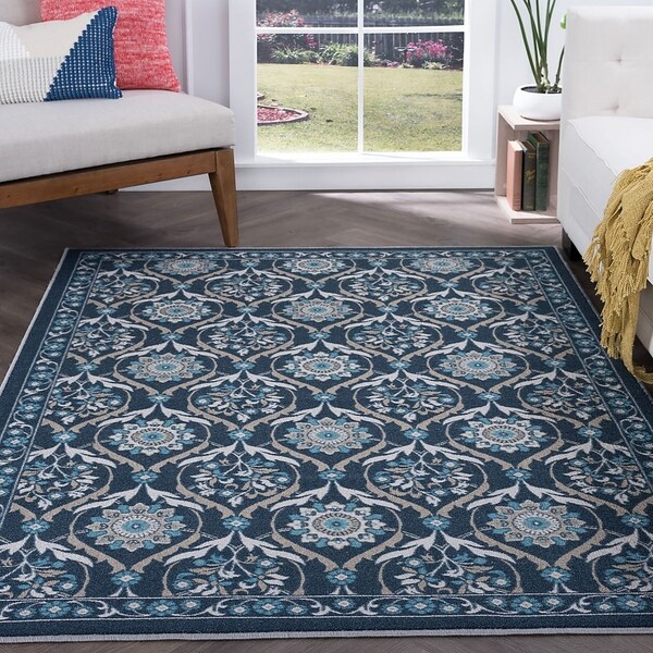 Alise Rugs Majolica Transitional Floral Runner Rug. Opens flyout.