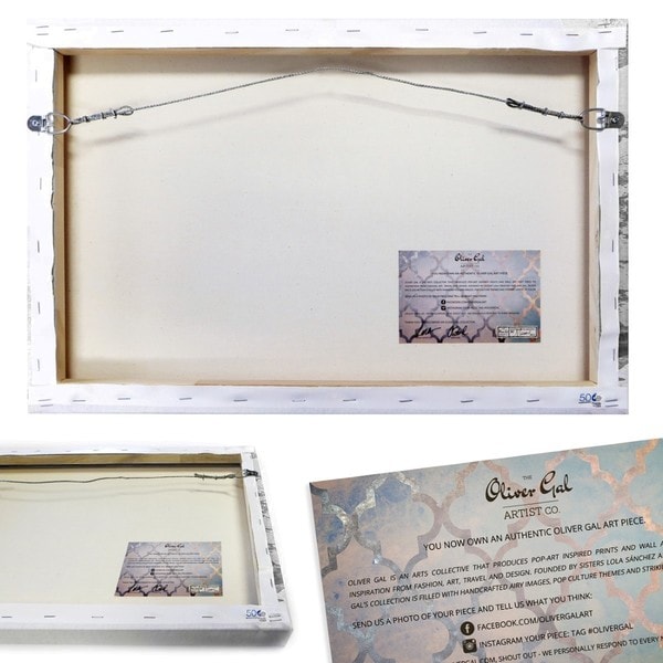Oliver Gal 'Sakura Love Silver' Fashion and Glam Wall Art Canvas