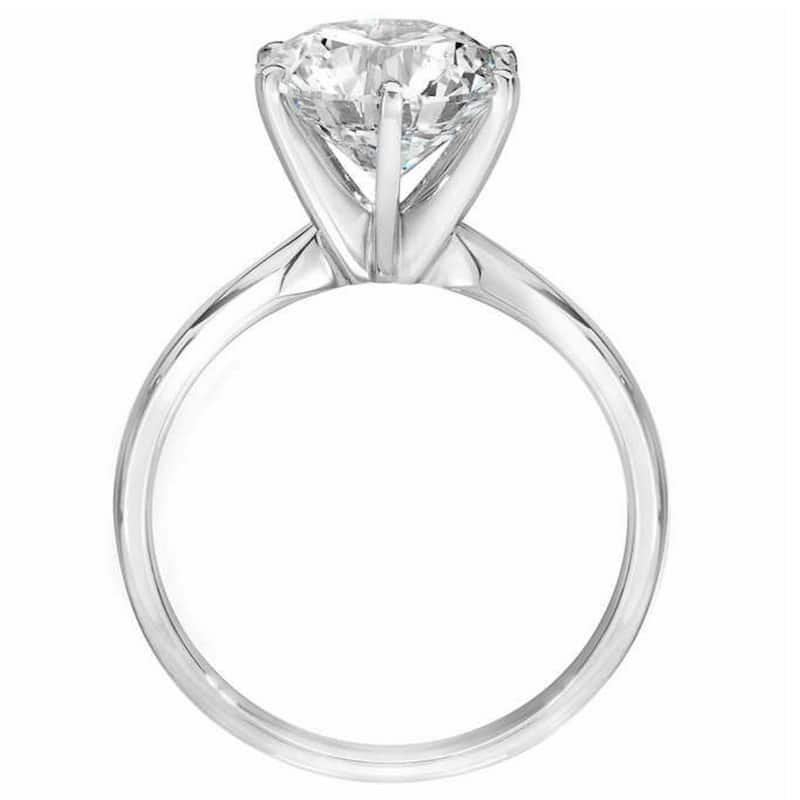 14k White Gold 3ct TDW Clarity Enhanced Round Diamond Solitaire Engagement Ring