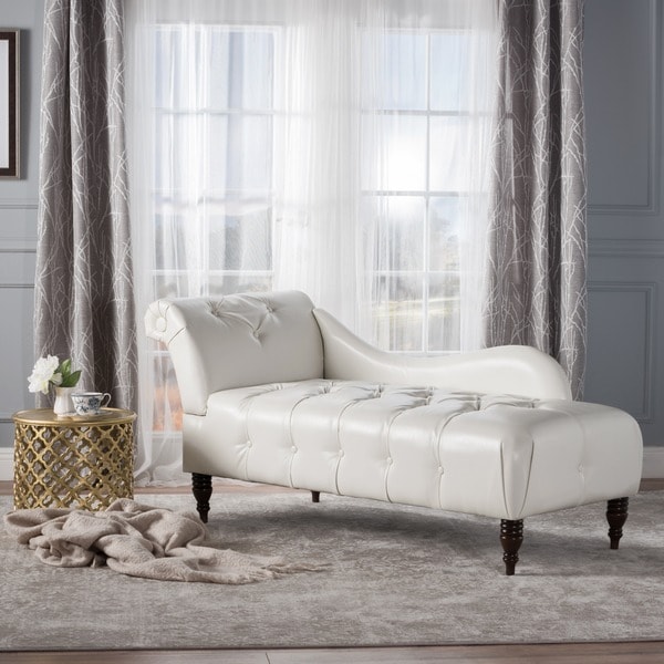 Antonya Faux Leather Tufted Chaise Lounge By Christopher Knight Antonya Faux Leather Tufted Chaise Lounge By Christopher Knight Home