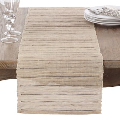 Nubby Texture Stripe Design Woven Table Runner