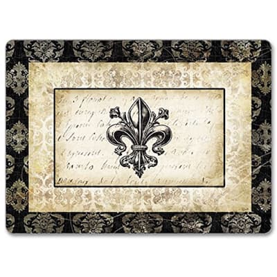 CounterArt Fleur deLis Damask Hardboard Placemat, Set of 2