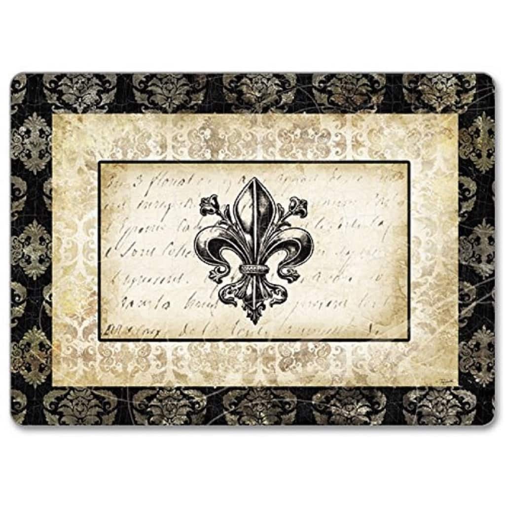 CounterArt Fleur deLis Damask Hardboard Placemat, Set of 2