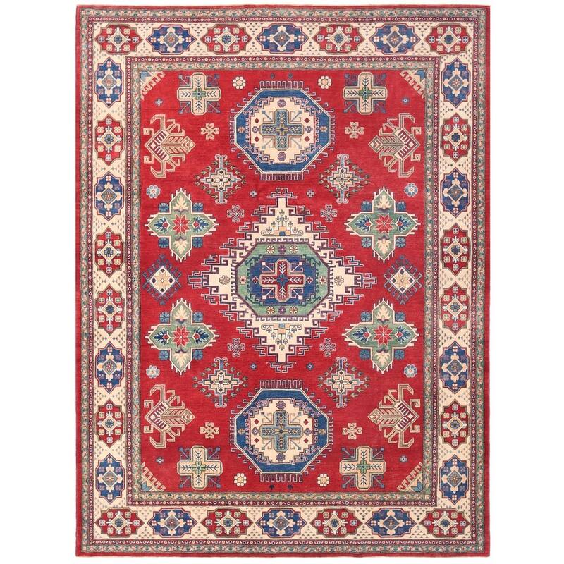 Handmade One-of-a-Kind Vegetable Dye Kazak Wool Rug (Afghanistan) - 8 ...