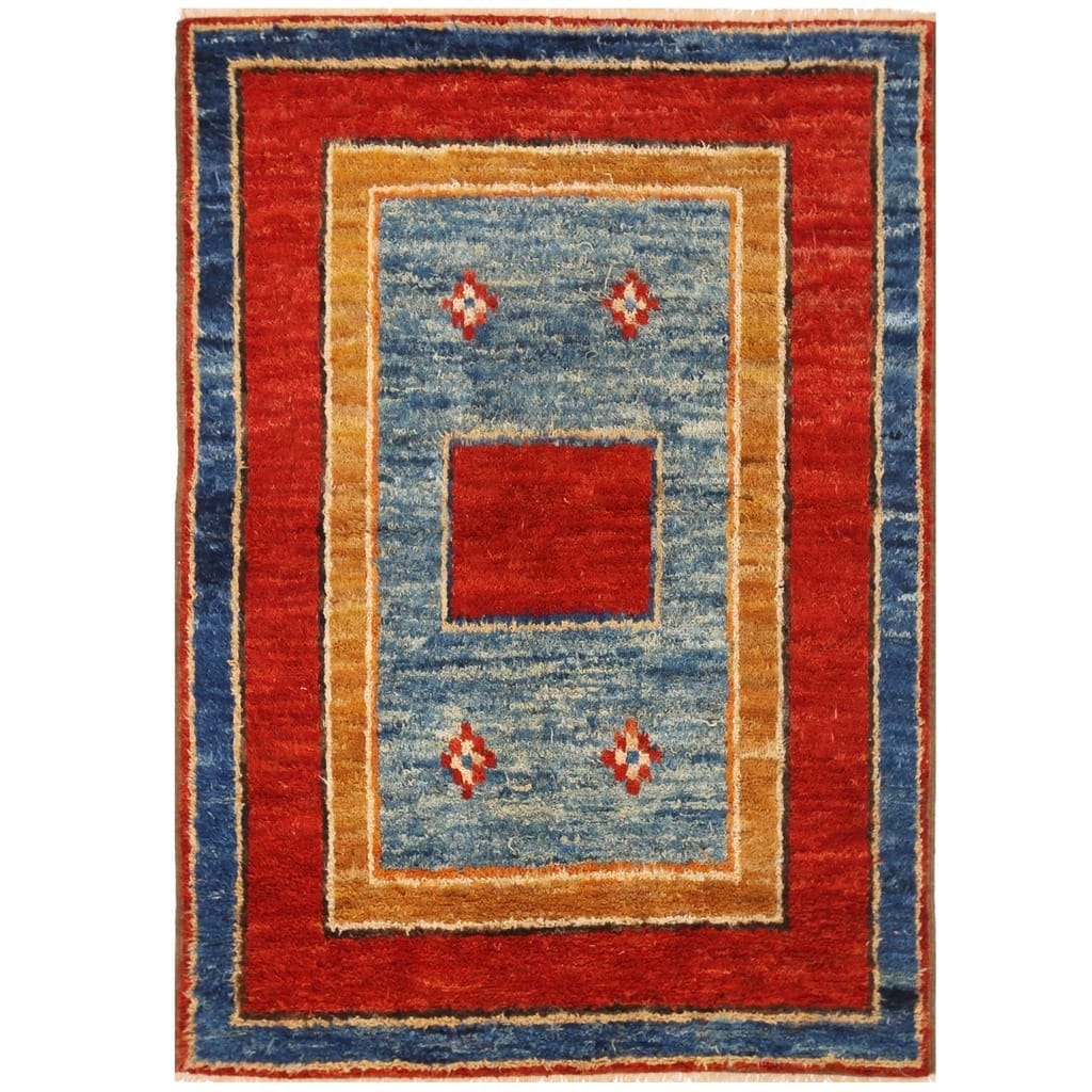 Handmade Vegetable Dye Shag Gabbeh Wool Rug (Afghanistan) - 4'11 x 6'11