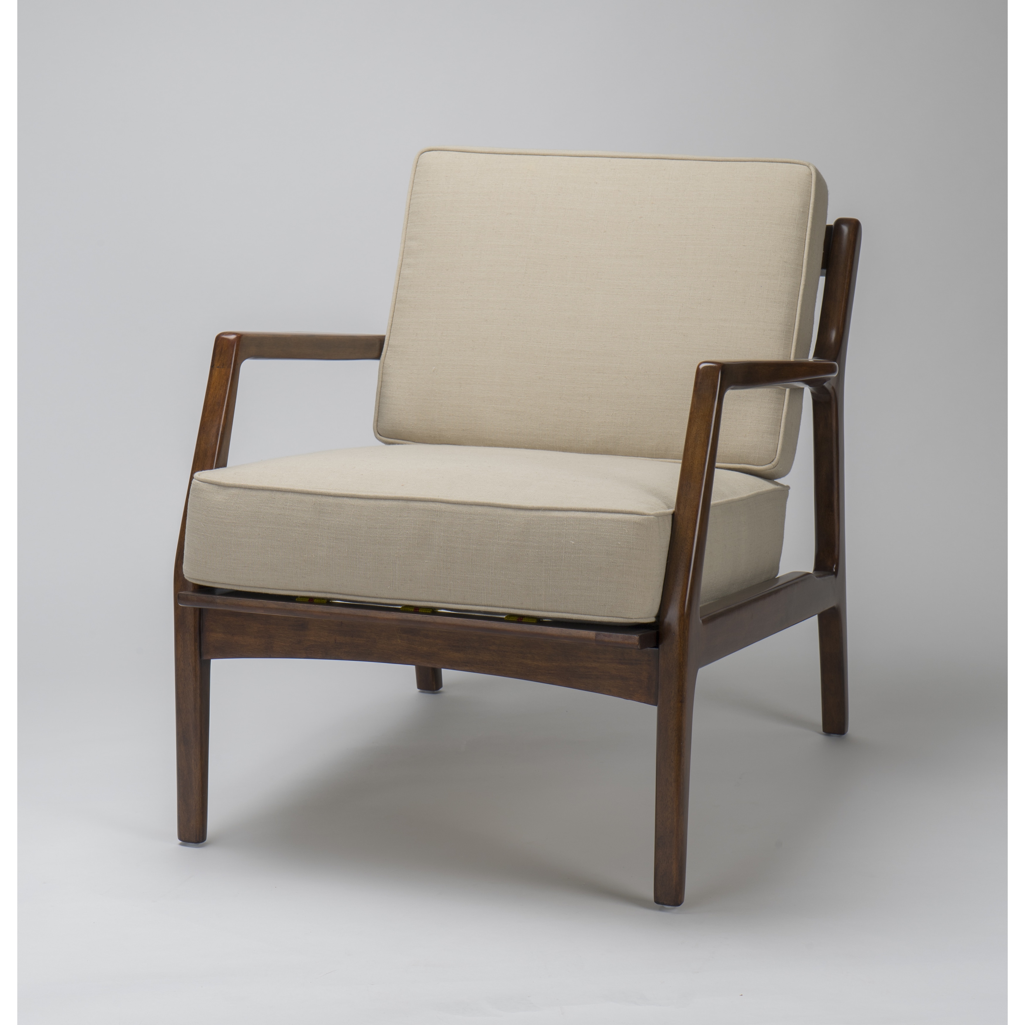 cream mid century modern chair