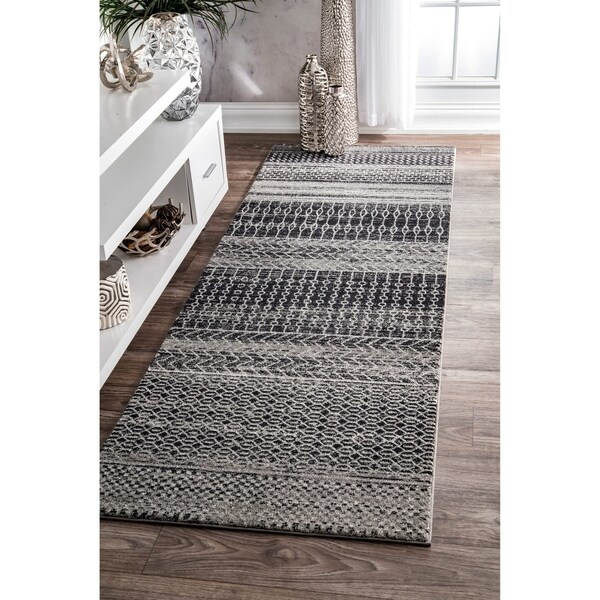 Shop nuLOOM Contemporary Abstract Pattern Grey Runner Rug 2'8 x 8