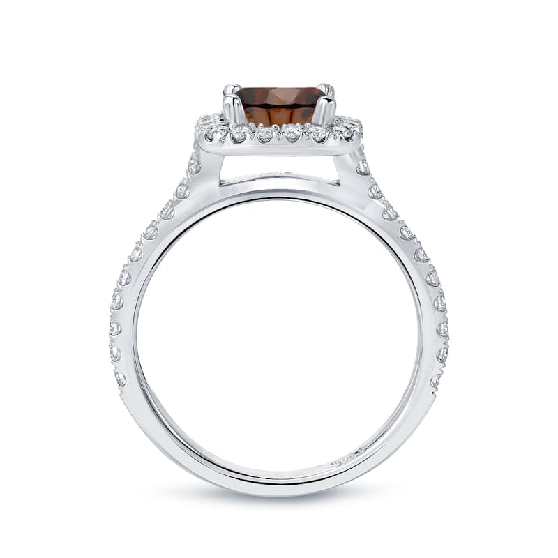 Auriya 14k Gold 1 2/5ctw Halo Brown Diamond Engagement Ring (H-I, SI1-SI2)