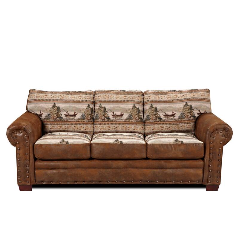Alpine Brown Rustic Lodge Sleeper Sofa - Brown