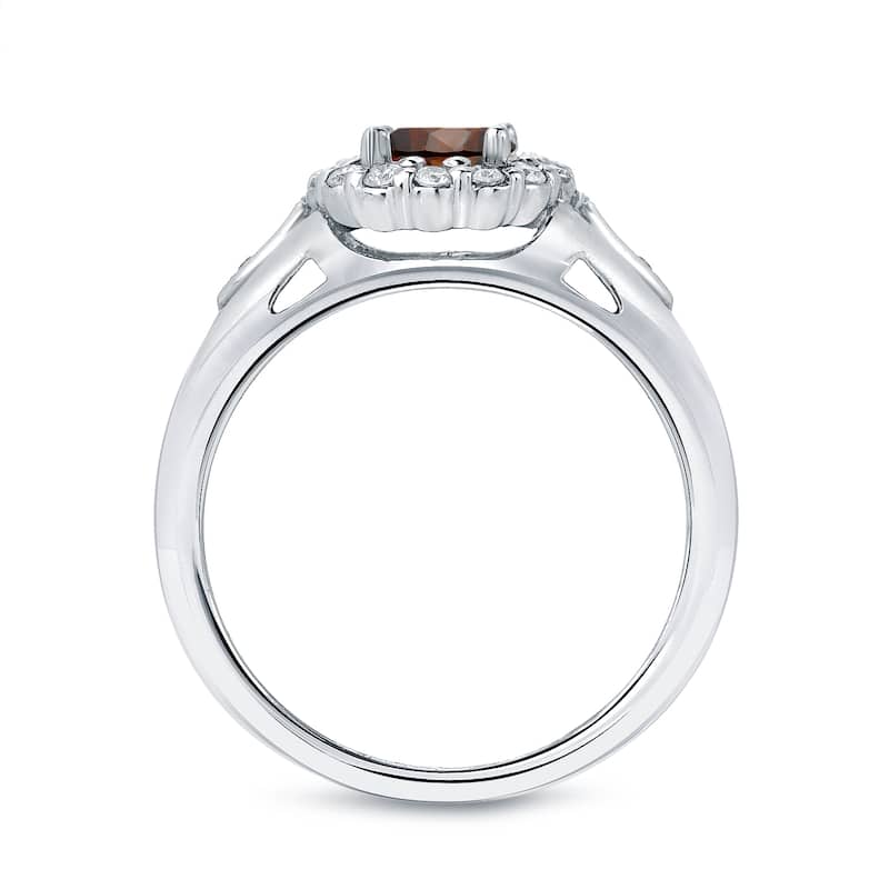 Auriya 1 1/4ct TDW Round Brown Diamond Halo Engagement Ring 14k Gold (H-I, SI1-SI2)