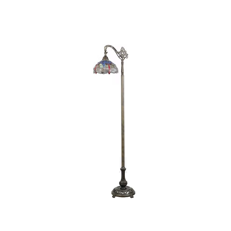 Tiffany-style Dragonfly Bridge Floor Lamp