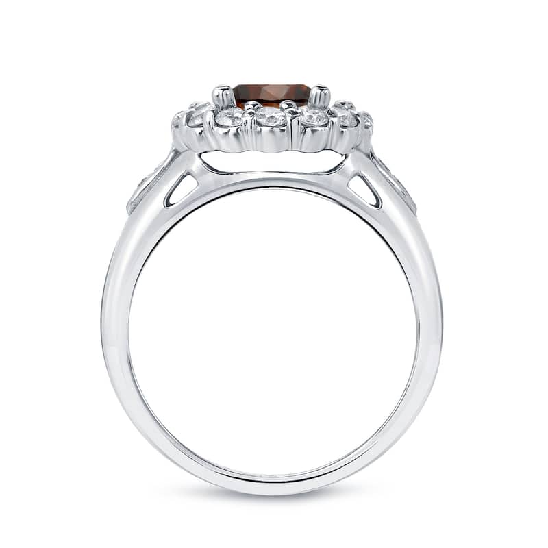 Auriya 14k Gold 3 1/3ctw Halo Brown Diamond Engagement Ring