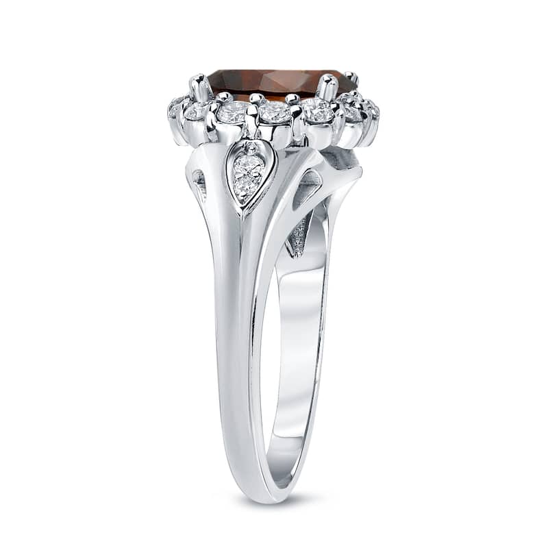 Auriya 14k Gold 3 1/3ctw Halo Brown Diamond Engagement Ring