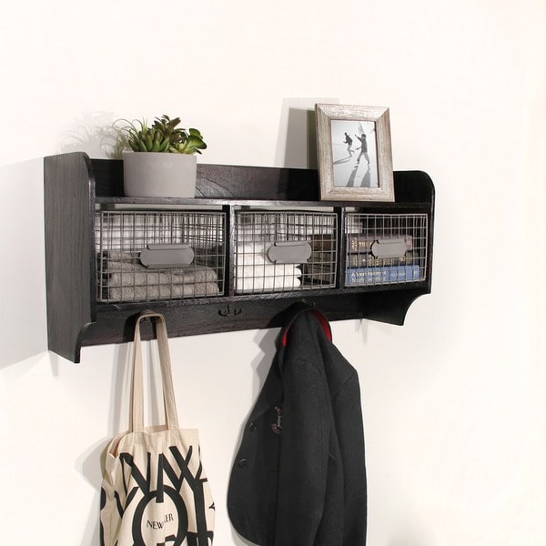 hanging shelf with hooks