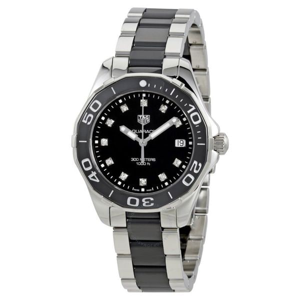 Tag Heuer Women's WAY131C.BA0913 'Aquaracer' Diamond Two-Tone Stainless steel and Ceamic Watch. Opens flyout.