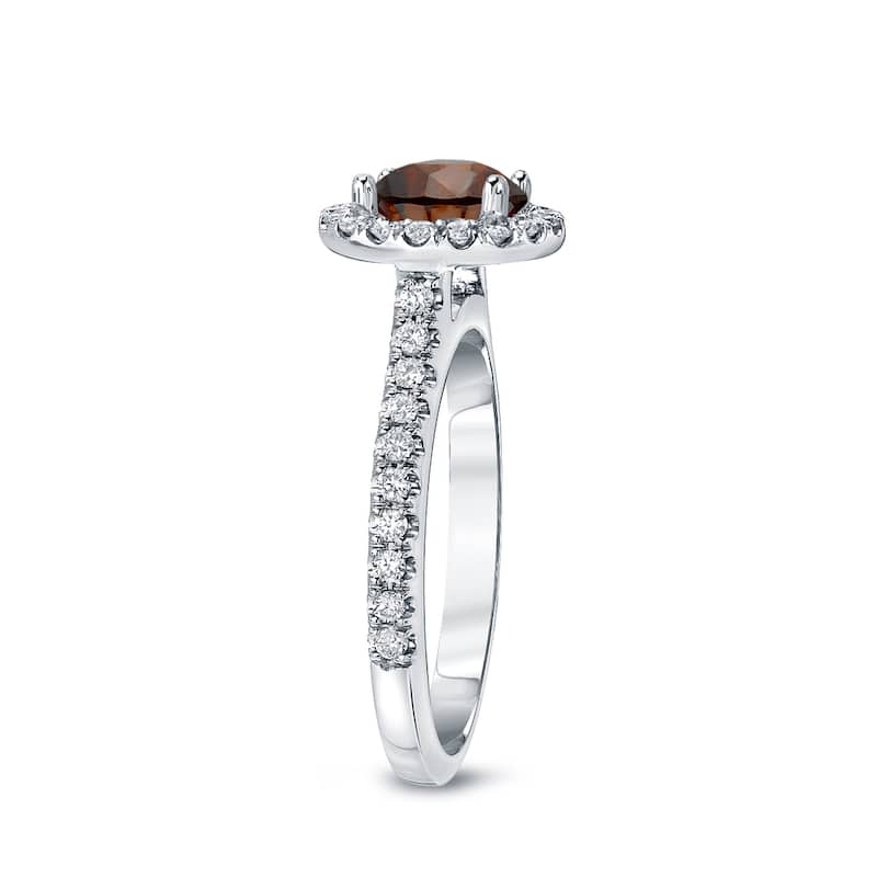 Auriya 14k Gold 1 7/8ctw Halo Brown Diamond Engagement Ring