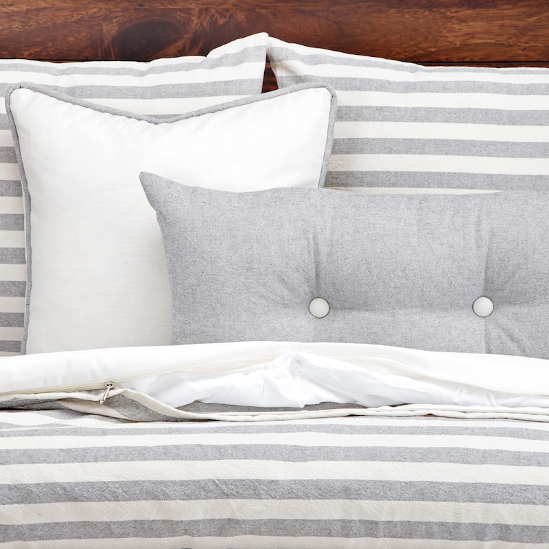 Siscovers Luxury Farmhouse Pewter Cotton-blend Cottage Down Alt Duvet Set